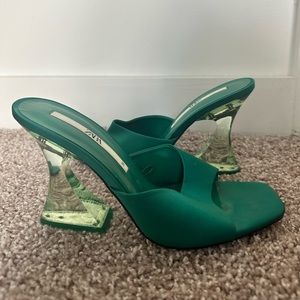 Zara green heels